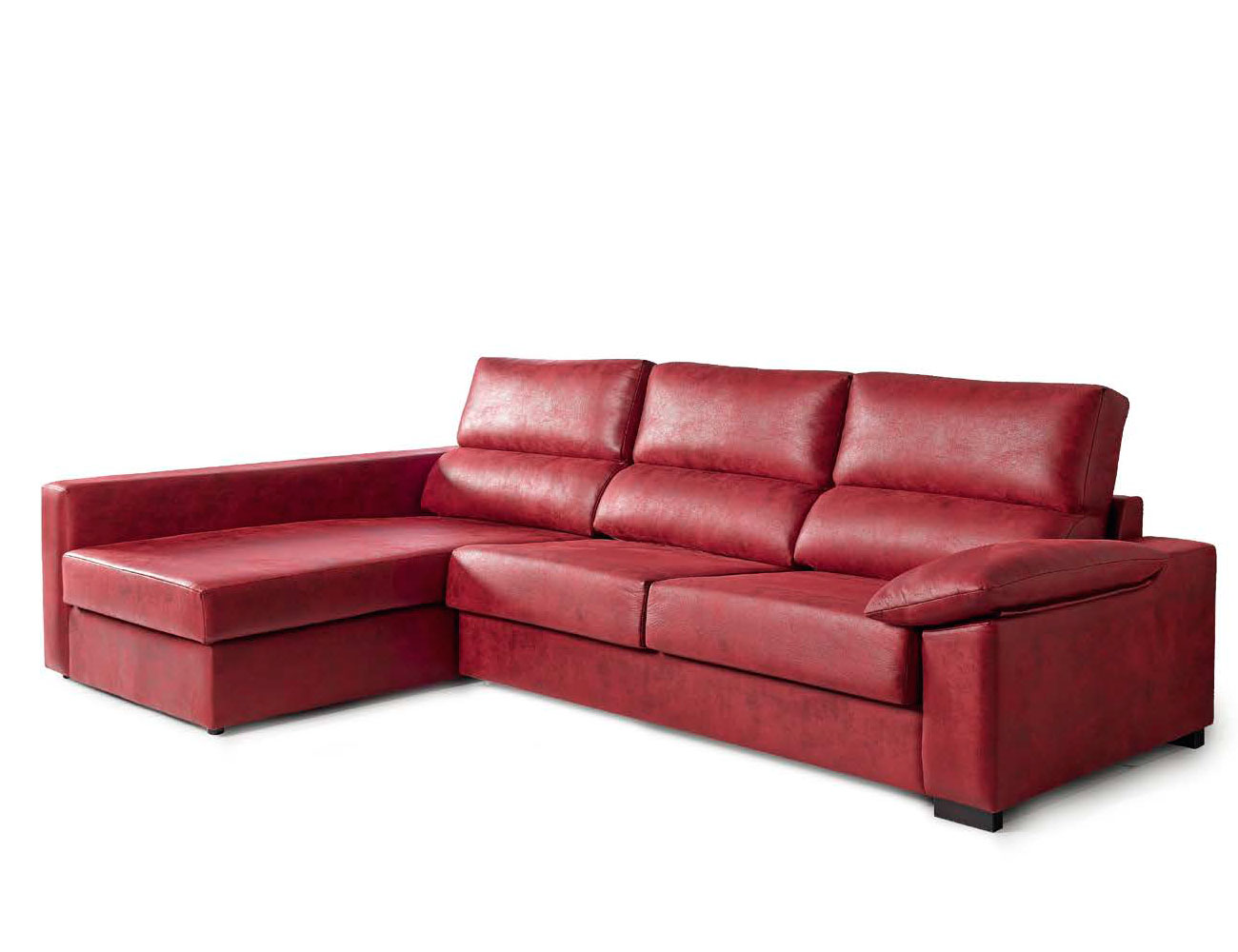 Sofa chaiselongue cama italiana leire rojo 31