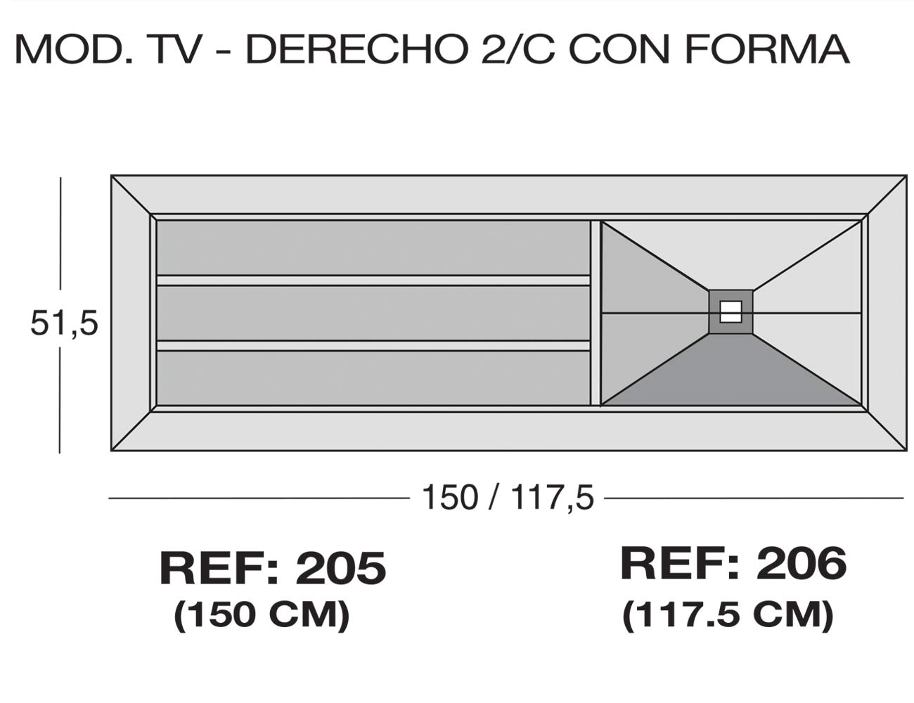 Modulo tv derecho 2 c forma 205 206