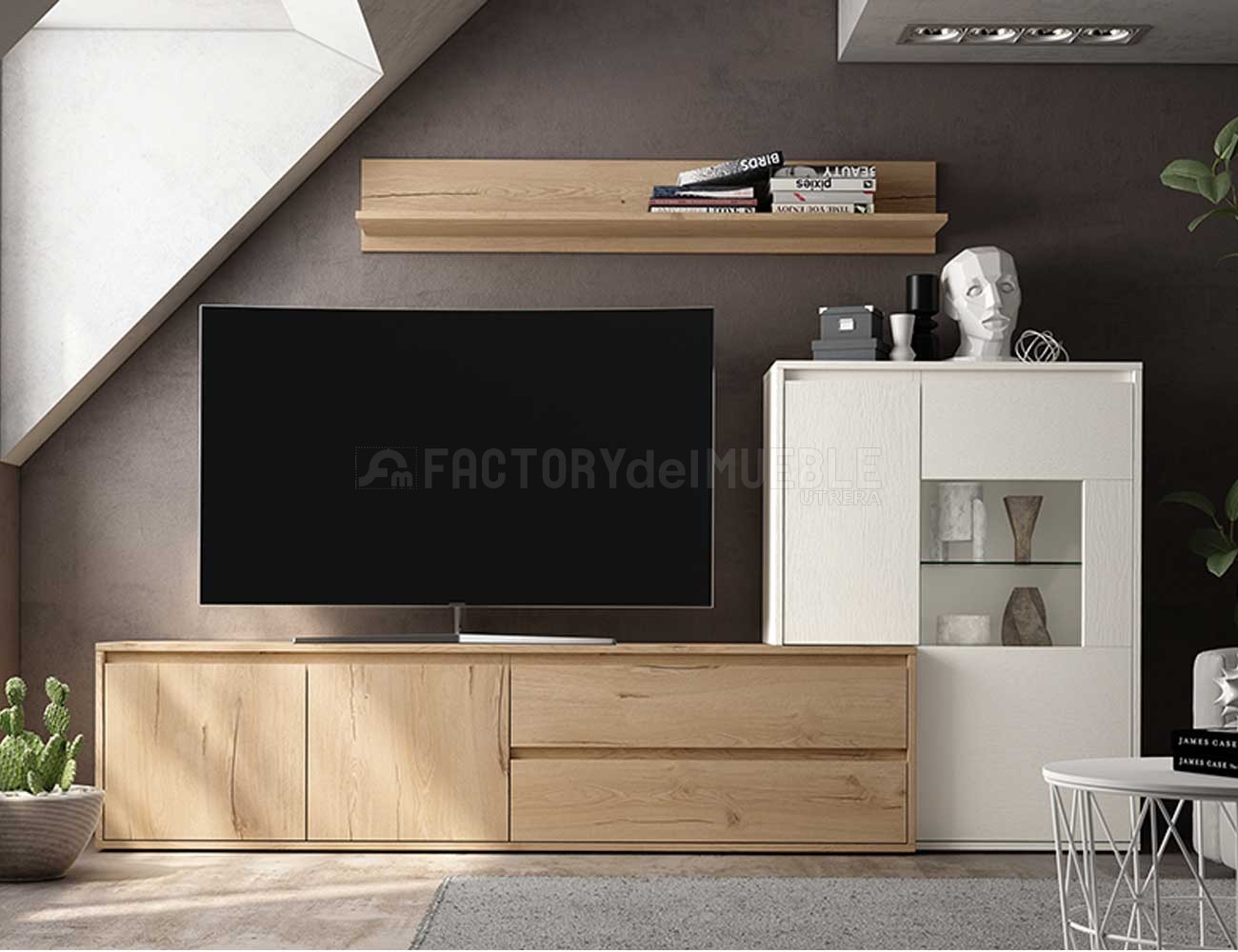 Mueble bajo TV compacto