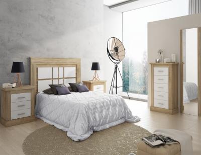 Dormitorio de matrimonio completo Blanco Folio - Visón - Muebles Adama  Tienda de muebles en madrid